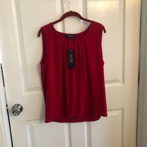 Kasper NWT Red Sleeveless Blouse XL